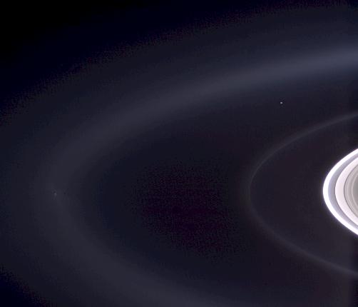 Earth viewed from Saturn\'s rings