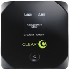 Front face of the Clear mifi, with LCD display.