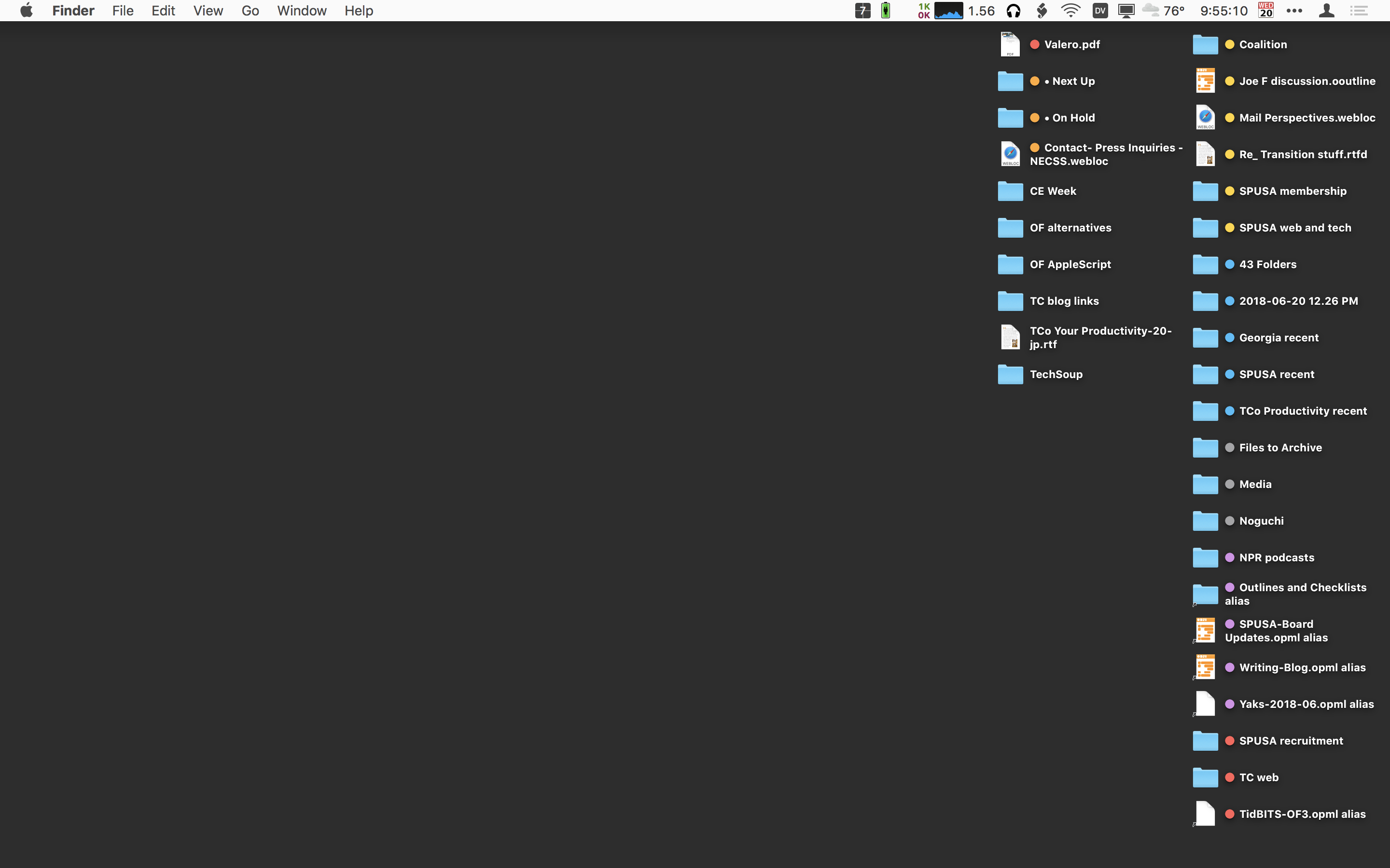 Mac Desktop organized by tags